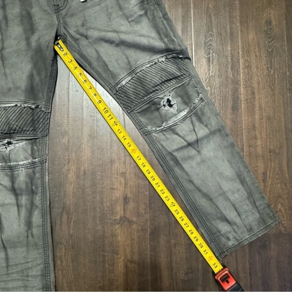 Rock Revival Armory Biker Distressed Men’s Faded Gray Jeans Size 42 - Picture 14 of 14